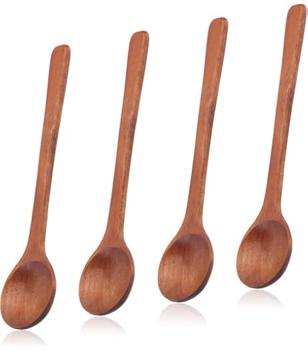 Gosknor 6pcs Cuillères En Bois, 9cm Mini Cuillères De Service En Bois