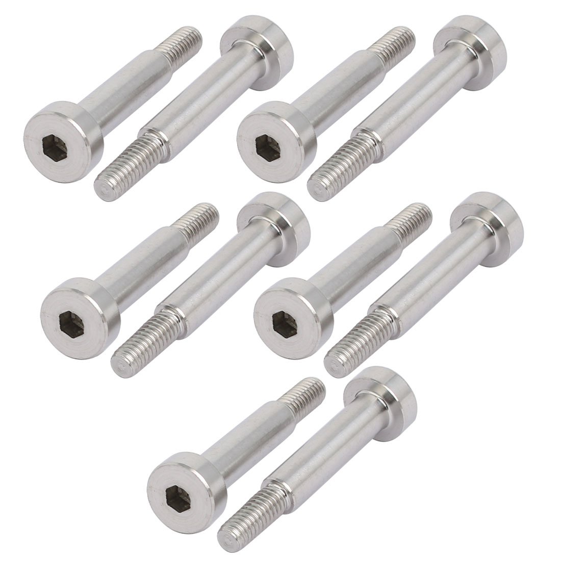 Sourcingmap 10pcs 304 Stainless Steel Hex Socket Shoulder Bolt 5mm Shoulder Dia 20mm Shoulder Length M4 Thread
