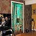 Fymural Door Wall Mural Wallpaper Stickers New 3D Old Wooden Vinyl Removable Decals for Home Room Decoration 30.3x78.7
