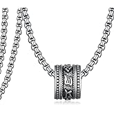 Zaruiqun Tibetan Buddhist Necklace 925 Sterling Silver Om Mani Padme Hum Necklace with Prayer Wheel Patron Saint Amulet Buddhist Pendant Jewelry