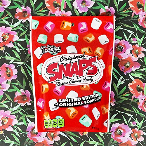 Snaps Original Classic Chewy Candy Bag, Black Licorice Bites, 12 Ounce