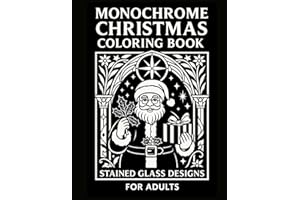 Monochrome Christmas Coloring Book for Adults: Grayscale One-Color Winter Scenes for Relaxation and Stress Relief