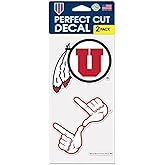 NCAA University Utah Utes Logo 4" x 8" inch Outdoor Color Decal Set