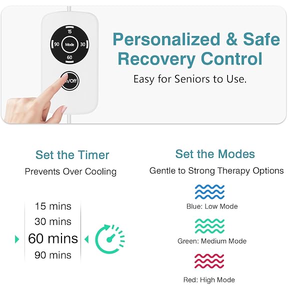 COLD THERAPY MACHINE FOR KNEE AFTER SURGERY – CIRCULATING ICE THERAPY SYSTEM WITH AUTOMATIC SAFETY TIMER, QUIET NIGHT USE, EASY SETUP FOR POST KNEE REPLACEMENT RECOVERY