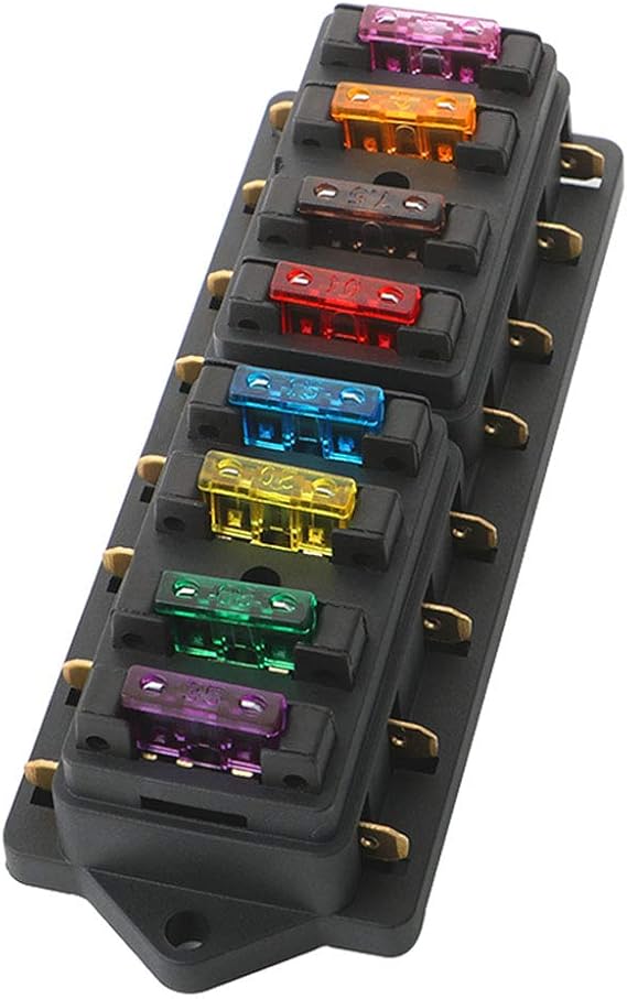 QitinDasen Premium 8 Way Car Blade Fuse Box, Universal Standard Blade