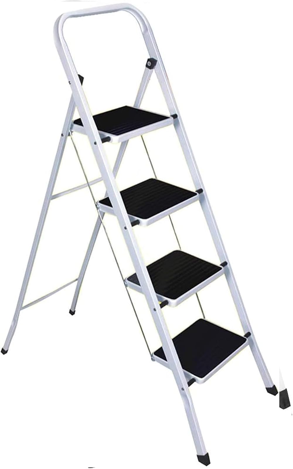 BARGAINS-GALORE Foldable 4 Step Steel Ladder Non Slip Treads Safe Home