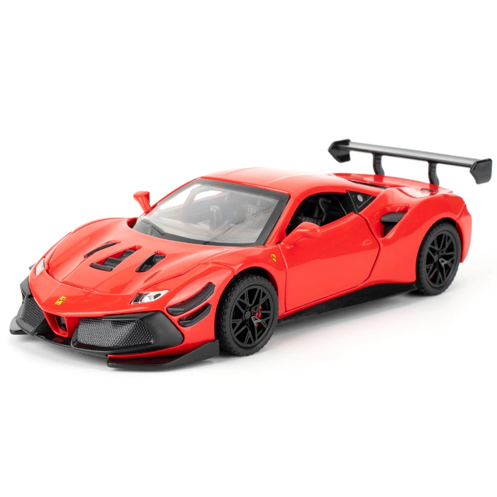 TGRCM-CZ 1:32 Ferrari 488 Model Car, Die-cast Alloy Car with Pullback Function, Children's Toy Car with Light and Sound, Collector's Model Toy, Children's Gift (red)