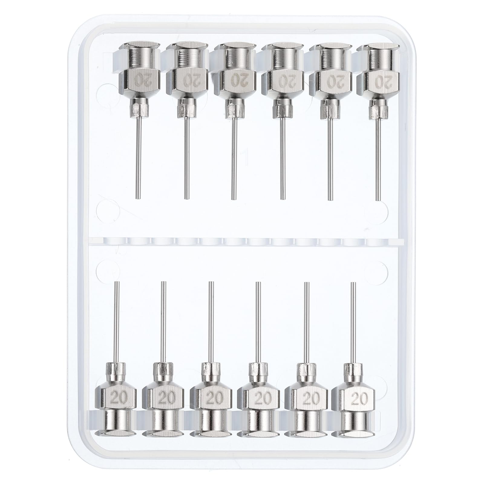 Photo 1 of PATIKIL 20Ga x 0.5 Inch Stainless Steel Dispensing Needle Tips, 12Pcs Metal Glue Needle Tube Blunt Tips Luer Lock for Thick Glue Ink Lab, Silver