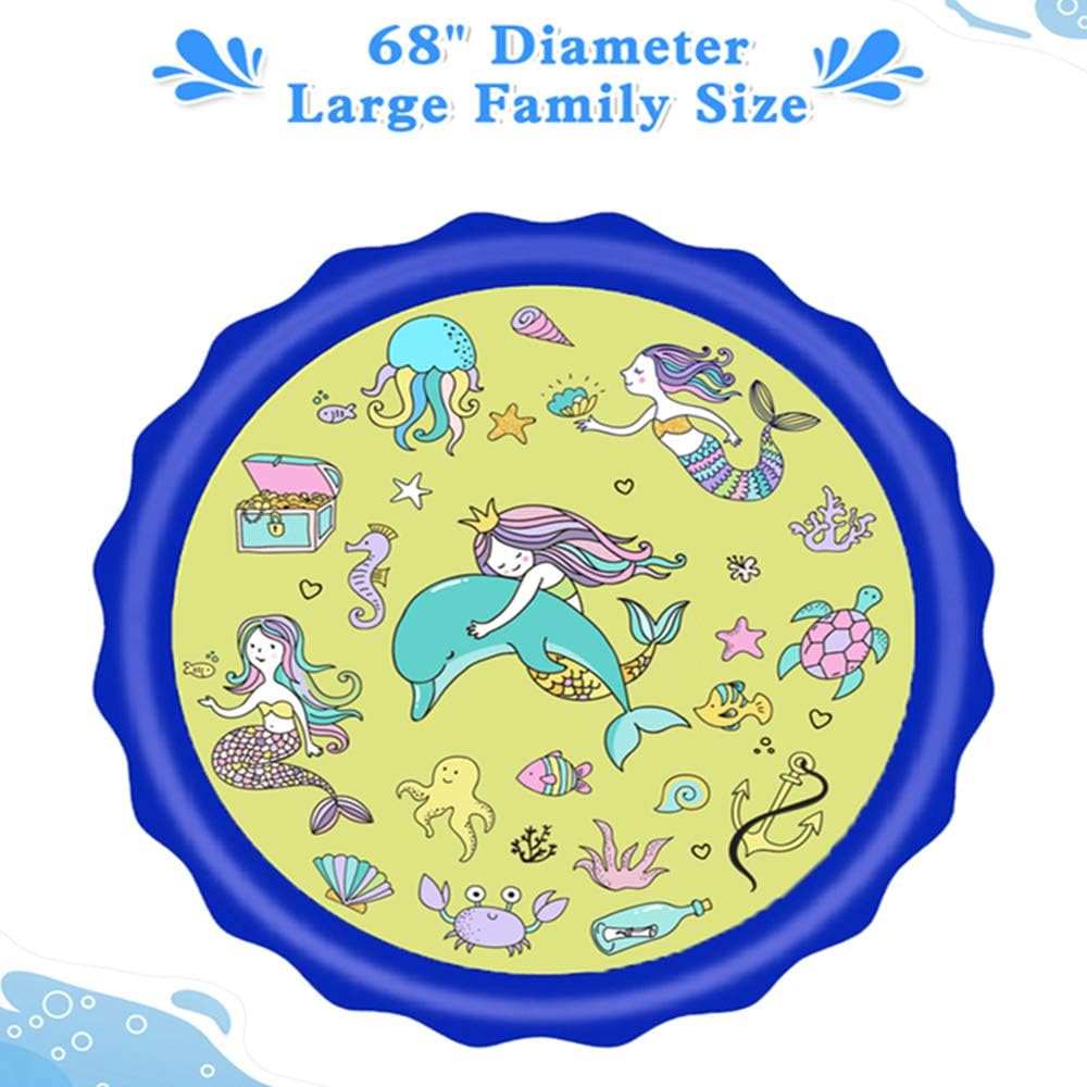 Holiky Sprinkler for Kids, Upgraded 68" Pool Toys for Kids 3-10, Toddlers Water Toys Splash Pad Mat, Toys for 3 4 5 6 7 8 9 10 Year Old Boys and Girls: Toys & Games