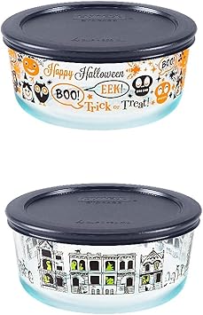 Amazon Com Pyrex Halloween 4 Piece Storage Set Kitchen Dining