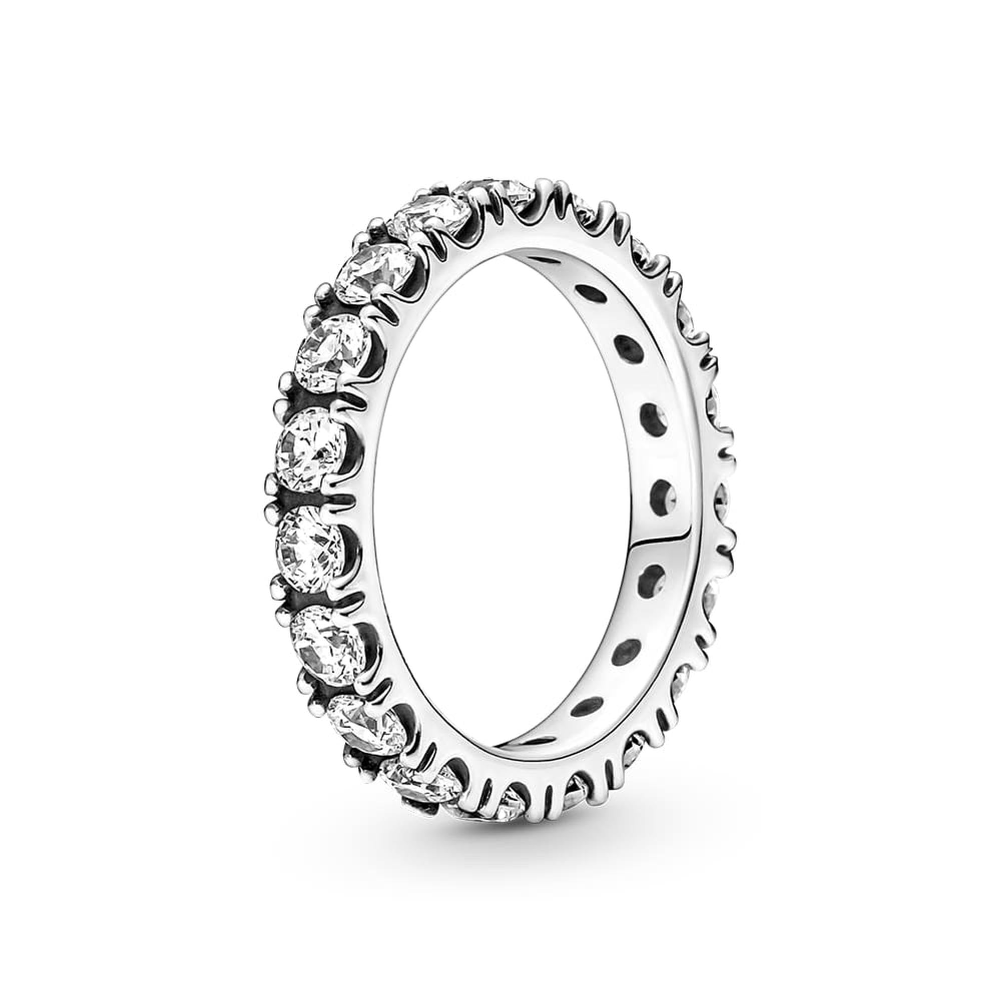PANDORA Timeless Women's Sterling Silver Sparkling Row Eternity Ring, Size 56, No Box