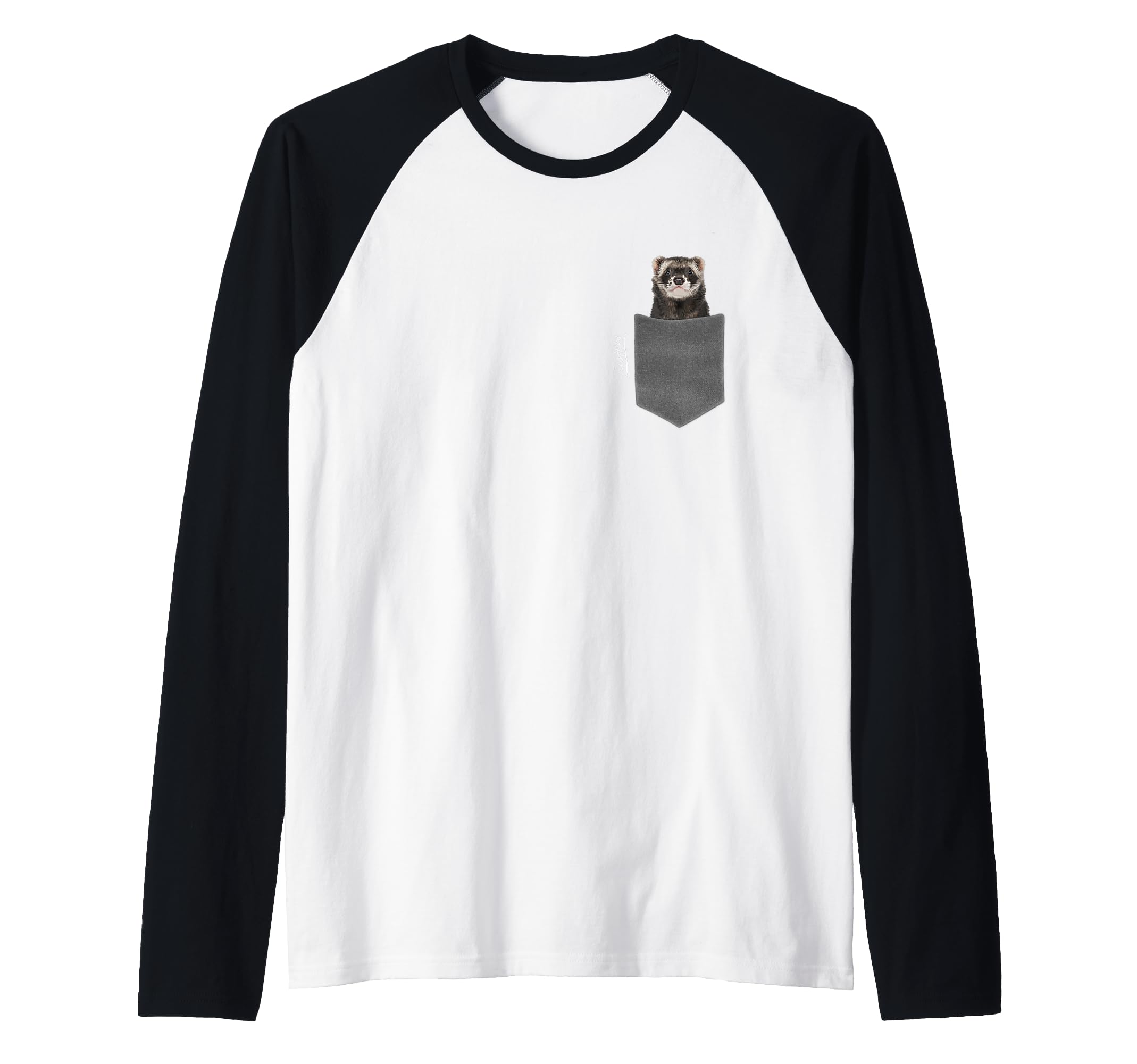 Ferret In Pocket - Men Ferret Raglan Baseball Tee