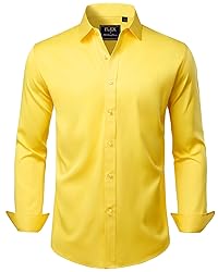 J.VER Men's Dress Shirts Solid Long Sleeve Stretch
