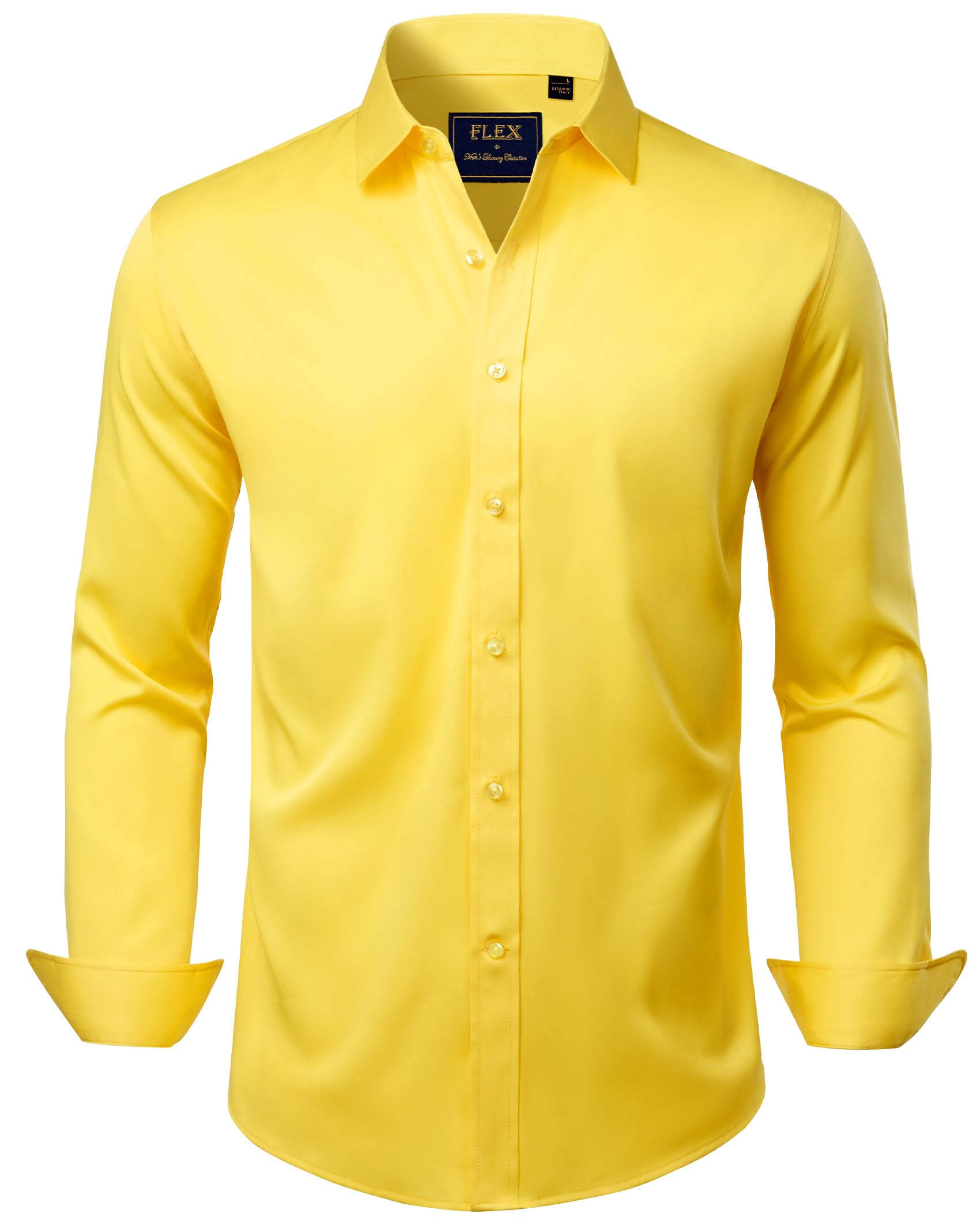 J.VER Men's Dress Shirts Solid Long Sleeve Stretch