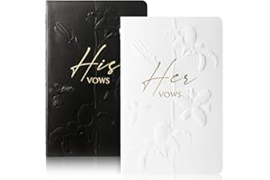 Vow Books His and Hers: Elegant Gold Foil Set of 2 Wedding Notebook with 28 Pages - 5.5" x 3.5" Wedding Vows Journal Wedding 