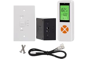 DIGITEN Gas Fireplace Remote Control Kit, Thermostat with Timer Kit for Millivolt Valve Gas Fireplaces, Large LCD Display, Wireless Thermostat Switch System On/Off/AUTO Control with Safety Lock