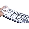 JuYuish Ultra Thin Desktop PC Silicone Keyboard Cover Skin Protector Compatible for Logitech MK295 MK275 MK270 Wireless Keyboard, Logitech K200 K260 K270 MK200 MK260 Keyboard (White)