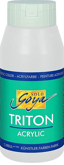 Kreul 17017 - Solo Goya Triton Acrylic, vielseitig einsetzbare Acrylfarbe in Studioqualität, 750 ml Flasche, weiß