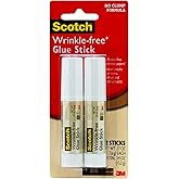 Scotch Wrinkle-Free Glue Sticks, 2 Pack, .27 oz Each | Fast Bonding Glue Sticks for Paper, Fabric and Lightweight Items, No Mess, Washable, Non Toxic and Acid Free