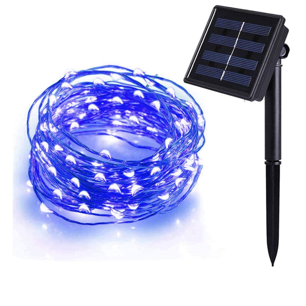 Tuokay Solar Garden Lights 22m 200 LED 8 Twinkling Modes Waterproof Copper Wire Fairy Lights, Decorative Outdoor Lighting Starry String Lights for Gazebo Patio Yard Fence Ornament (Blue)