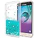 LeYi for Galaxy J3 V/Sky/Amp Prime/Express Prime/ J3 (2016) 6/ Sol Case with Tempered Glass Screen Protector [2 Pack], Girls Glitter Liquid Clear TPU Protective Case for Samsung J3V Turquoise