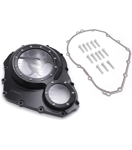 Black Right Engine Clutch Cover See-Through For Kawasaki ZX14R / ZZR1400 2006-2014