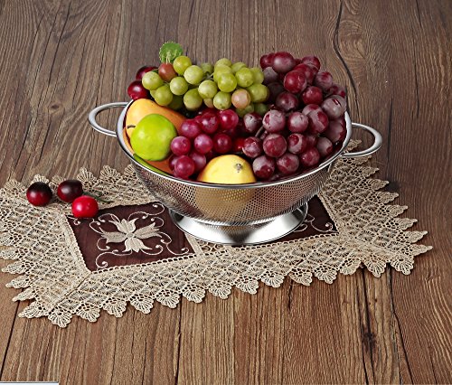 Cook N Home 2-Piece Micro-Perforated Stainless Steel Colander Set, 3 and 5 Quart