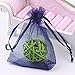 Wuligirl 100 PCS Navy Blue Drawstring Organza Bags for Coins Pouch Gift Bags Lavender Coffee Beans Teas Nuts Seeds Jewelry Bags (100 pcs Navy Blue, 4x6