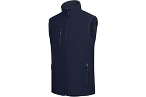FIT SPACE Men's Softshell Vest Fleece-Lined Windproof Sleeveless Jacket for Travel Hiking Fishing Running Golf