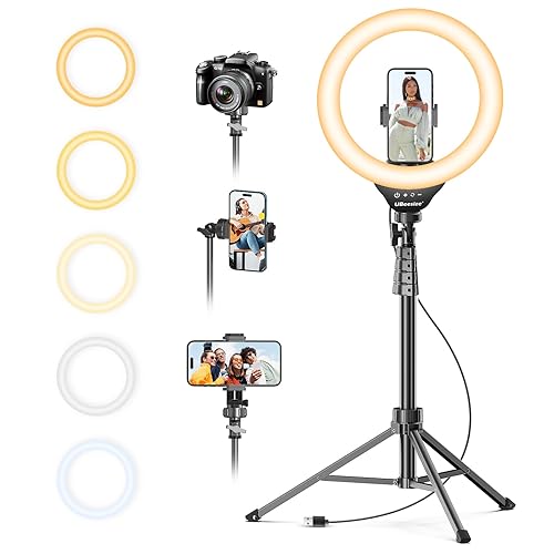 UBeesize 12'' Selfie Ring Light with 62’’ Tripod Stand for Video Recording, Live Streaming(YouTube, Instagram, TIK Tok), Compatible with Phones, Cameras and Webcams