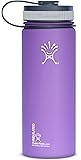 Hydro Flask 18 oz Vacuum Insulated Stainless Steel Water Bottle, Wide Mout w/Flat Cap