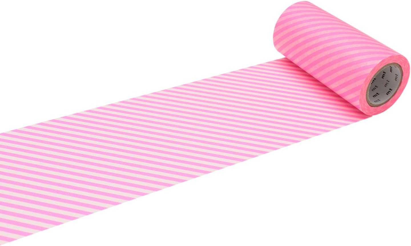 MT Casa Deco 100 mm"Stripe" Washi Masking Tape - Shocking Pink