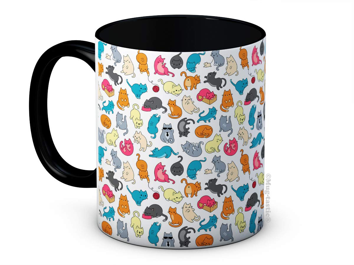 Cats & Kittens Print for Cat Lovers - Ceramic Coffee Mug (Black)