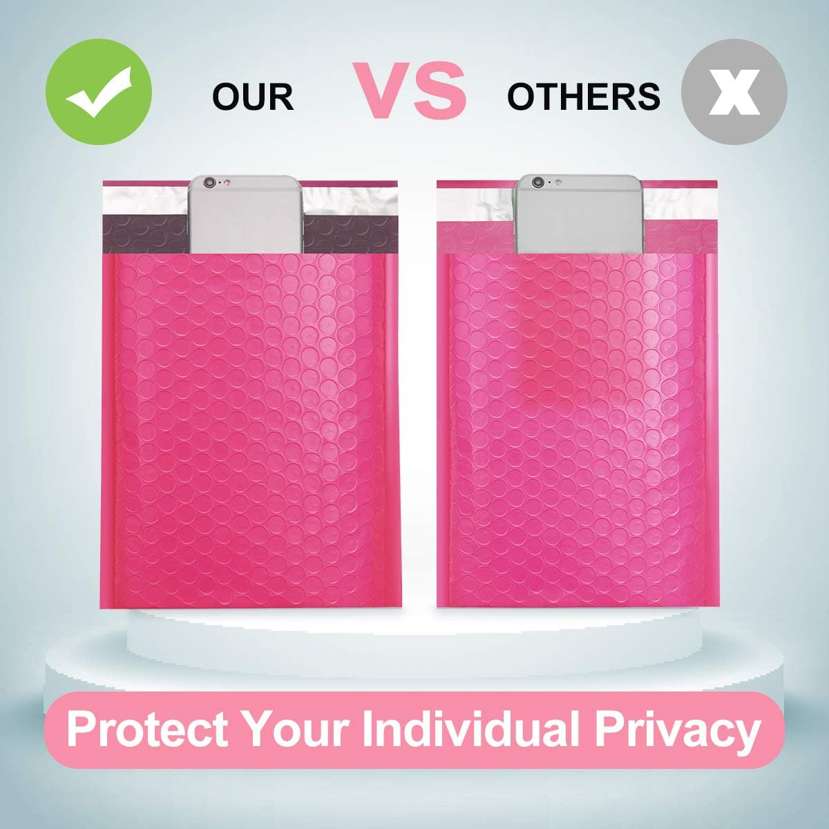 UCGOU 6x10 Inch Pink Poly Bubble Mailers Self Seal Padded Envelopes Shipping Envelope Bags Water Resistant 25pcs (Inside Size: 6x9") : Office Products
