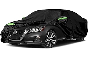 SPORTULI Waterproof Car Covers Replace for 2002-2025 Nissan Altima, 6 Layers All Weather Custom-fit Car Cover with Zipper Door & Windproof Bands for Snow Rain Dust Hail Protection (Altima)
