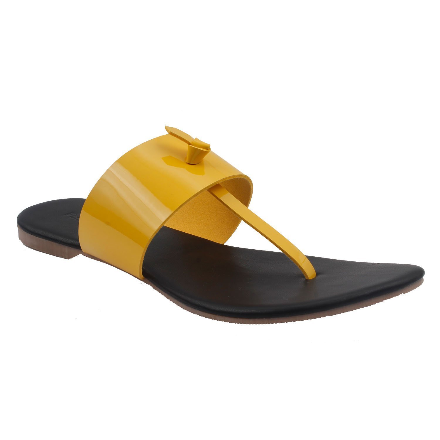 yellow leather flats