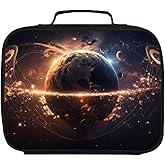 AnySmic Kids Lunch Box for Boys and Girls, Lunch Bags with Space, Planets, and Galaxy Theme for Elementary Primary School, Insulated Layers, Double Zipper, Lightweight
