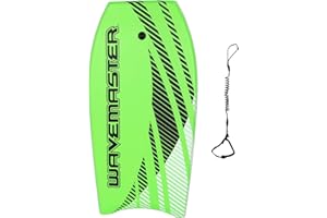BEACHMALL 44 inch Body Board Ultimate Wavemaster Pro Bodyboard, Super EPS Core with Pro Quality Wrist Leash