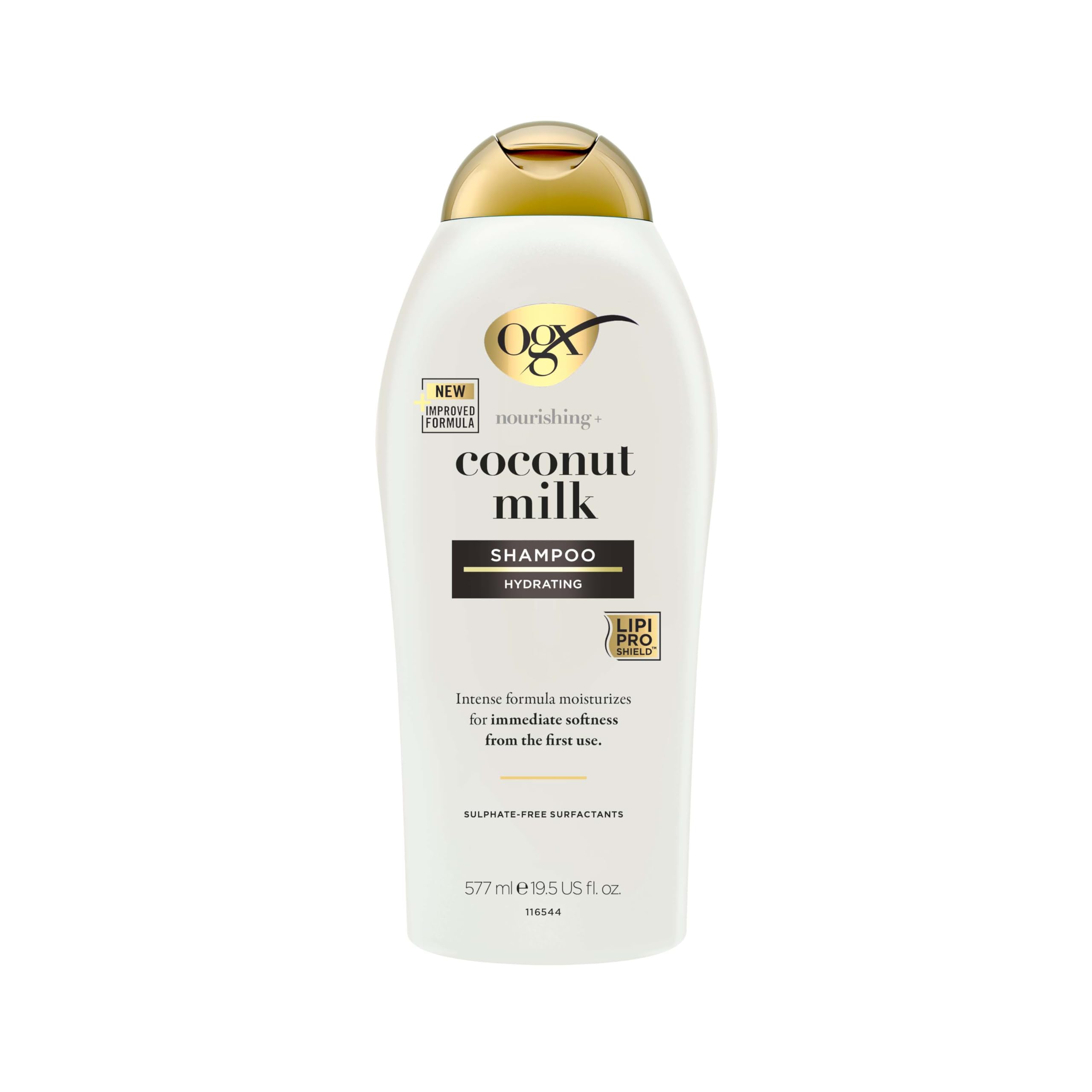 OGX Nourishing with Coconut Milk Hydrating Shampoo, Intensely Moisturizes for Immediate Softness from the First Use, Sulfate Free, 577ml