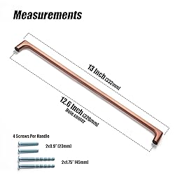 Goo-Ki Brushed Copper Cabinet Pulls with 12.6''Hole
