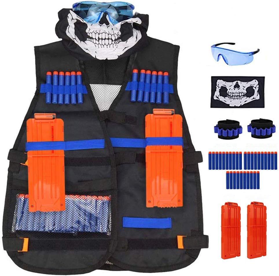 Tactical Vest Kit for Nerf nstrike Elite Series with Seamless Face Mask