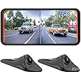 PDZGZ 6.25-Inch Car Side View Blind Area System, Left and Right Blind Spot Camera Driving Recorder BSD Warning Monitoring (Black)