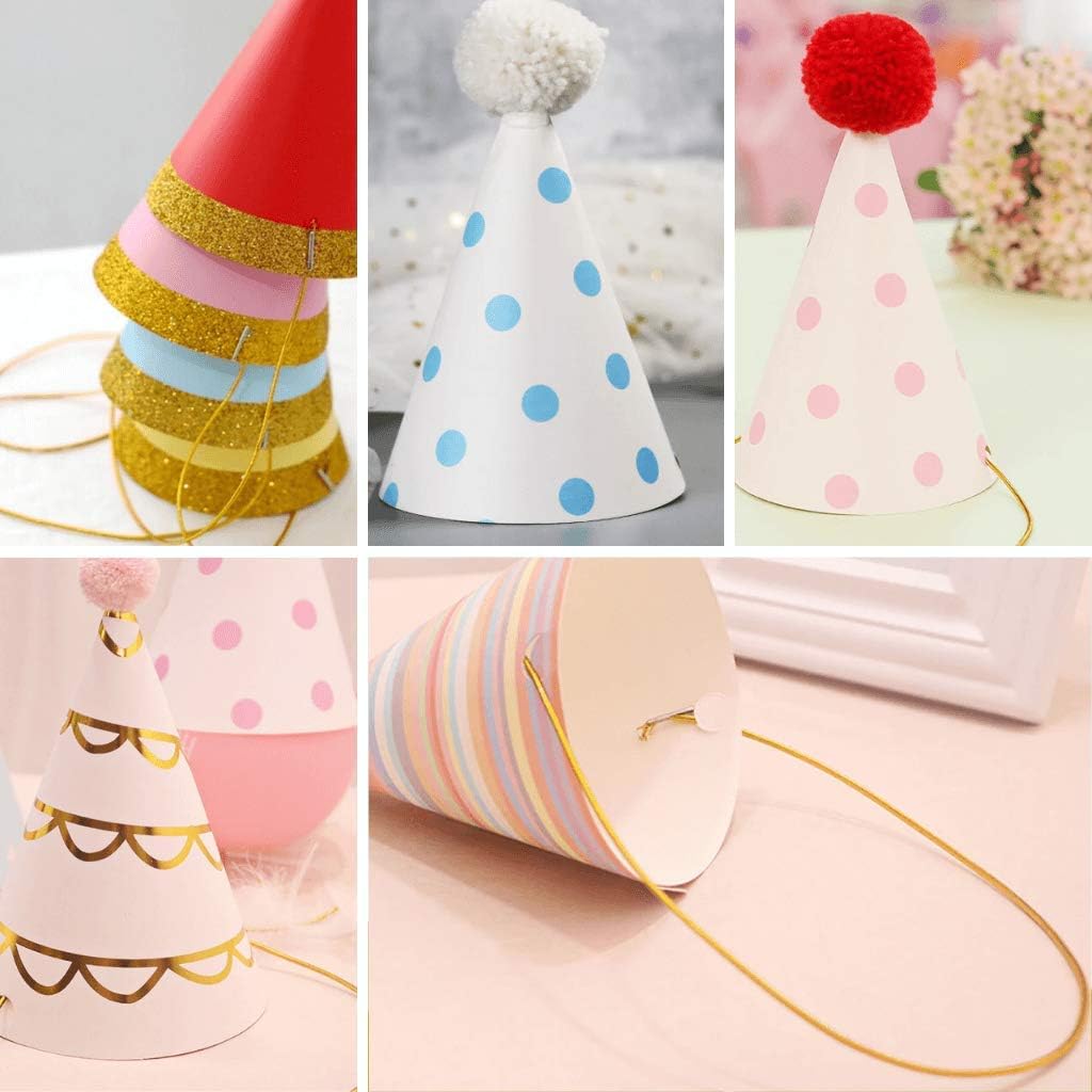 Colorful Party Hats - Fun Celebration Kit of 10 Cone Party Hats for Kids Birthday Party and DIY Crafts - Party Supplies for Group Activities, Games and Decorations: Clothing