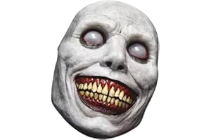 NEVSETPO Scary Halloween Mask, Smiling Demon Mask Horror Costumes Mask, Realistic Creepy Mask for Halloween Cosplay Dance Carnival Masquerade, One Size Fit Most