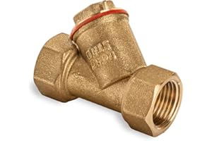 METALANDBRASSCO 1/2 inch Y-Type Strainer Coarse Water Filter Brass Threaded Pump 0.5" Female Thread Connector Filtering Valve Adaptors Oil Separation Mesh Sediment Filters For RVs Water Heating System Plumbing