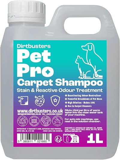 Dirtbusters Pet Pro Carpet Cleaner Shampoo 1L Summer Fresh Odour Neutraliser