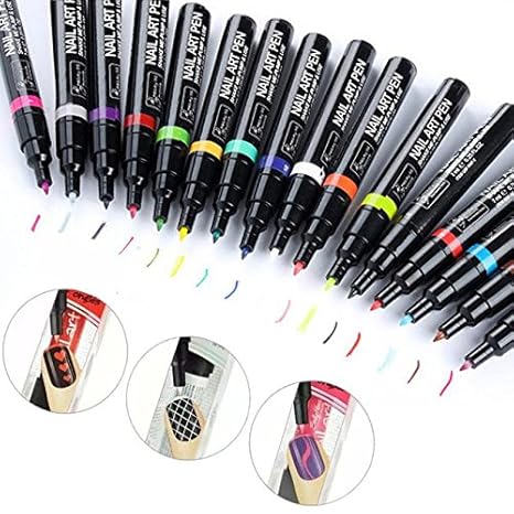 LCLrute Nagel Zubehör 16 Farben Set Nagel Kunst Stift für 3D Nail Art DIY Dekoration Nagellack Stift Set