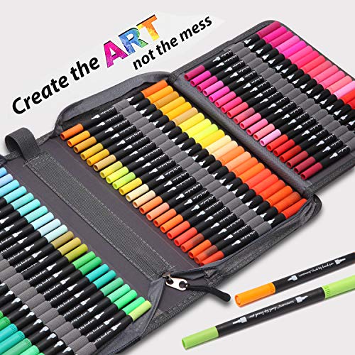 120 dual tip brush pens