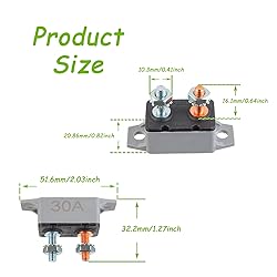 EPLZON 30A 12V-24V Automatic Reset Circuit Breaker