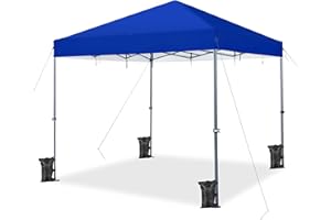 Yaheetech 12x12 Pop Up Canopy Easy Set-up Tent, Portable Outdoor Canopy Instant Tent, Commercial Gazebo with Wheeled Carry Bag & 4 Sandbags for Home, Party & Outdoor Activities, Blue